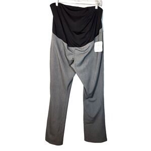 NWT Isabel Maternity Bootcut Gray Trouser Pant Over Belly Crossover Back Size 14